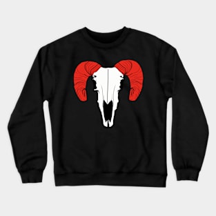 Animal Skull With Horn Crewneck Sweatshirt